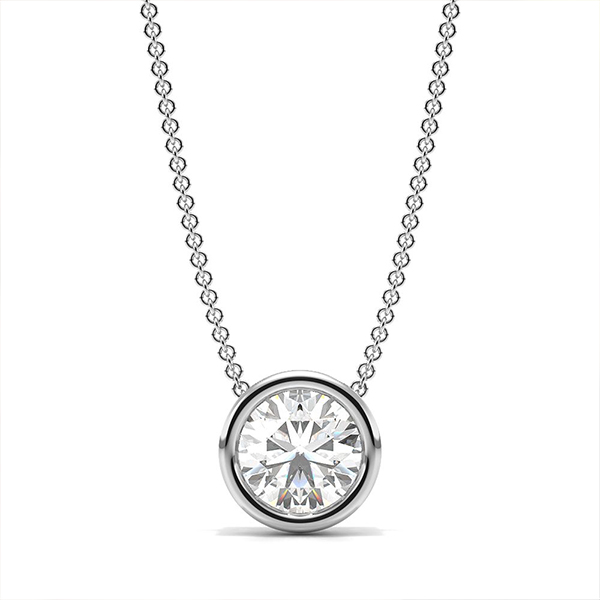 bezel settings diamond necklace